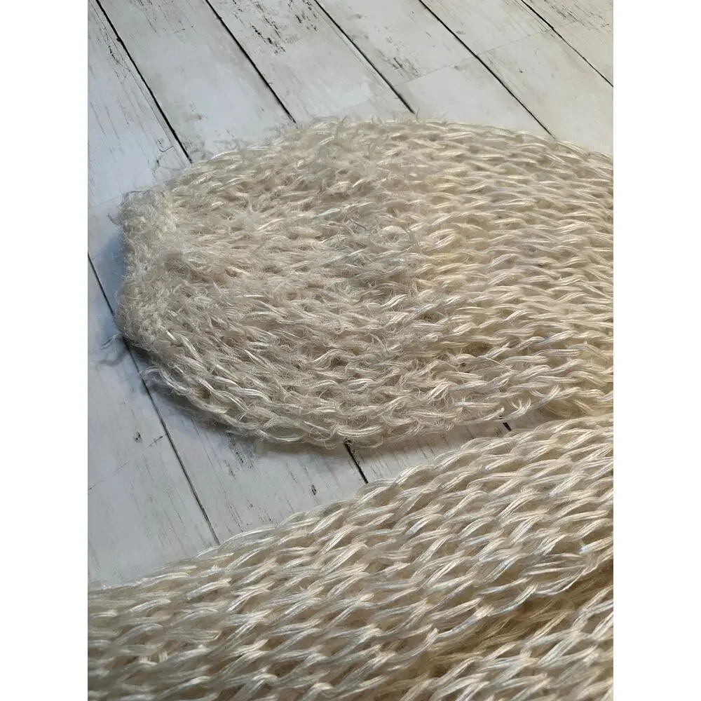 rare The Row Frayed Knit Duster Cardigan XS Cream Silk Cashmere Mohair Authentic